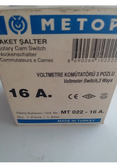 3X16 AMPER 3 POZLU VOLTMETRE KOMİTATÖRÜ