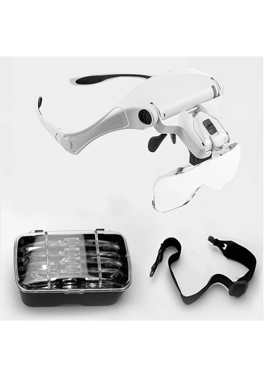 Honeybeeshop Hotu Beyaz 5 Lensli Bas Feneri Endustri Led Isik Yuksek Cozunurluklu Gorus Rahat Tasarim 3xaaa Piller Dahil Degil