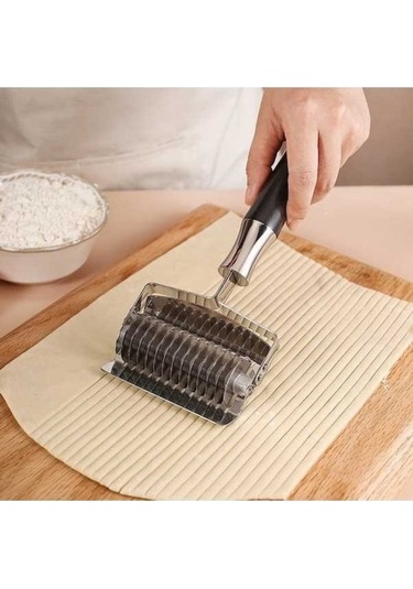 Ulzyvf Cbtx 304 Paslanmaz Çelik Erişte Kılıcı, Siyah Ahşap Saplı 5mm Beyaz-siyah Beyaz - Siyah