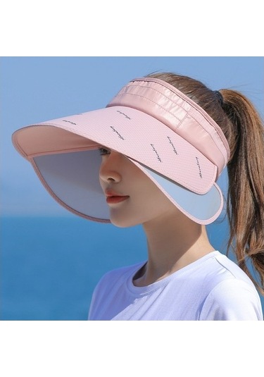 Kadınlar İçin Uv Koruma Sağlayan Şık Güneşlikli Yaz Şapkası Pembe