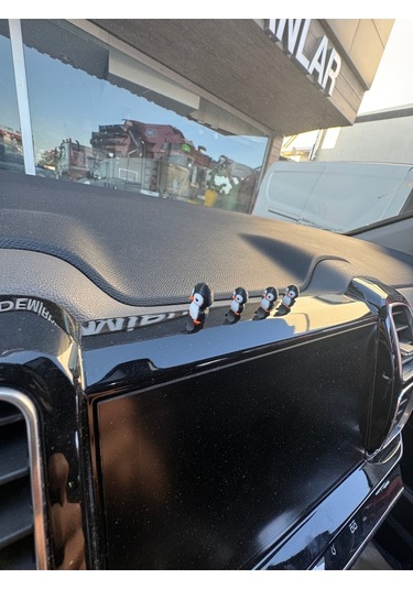 4 Parça Sevimli Penguen Ailesi Dikiz Aynası Süsü - Ayna Süsü Araba Süsü Torpido Süsü Oto Aksesuar