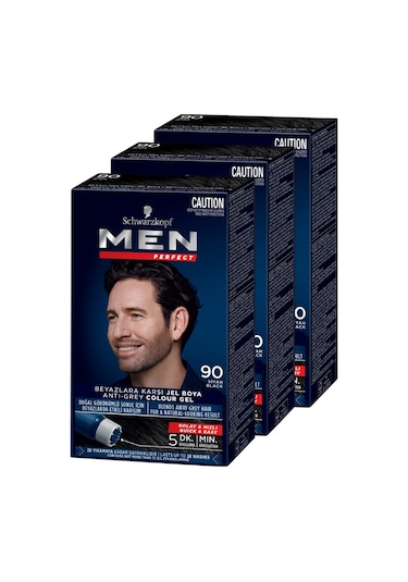Schwarzkopf Perfect Erkek Saç Boyası 90 Siyah 3'lü