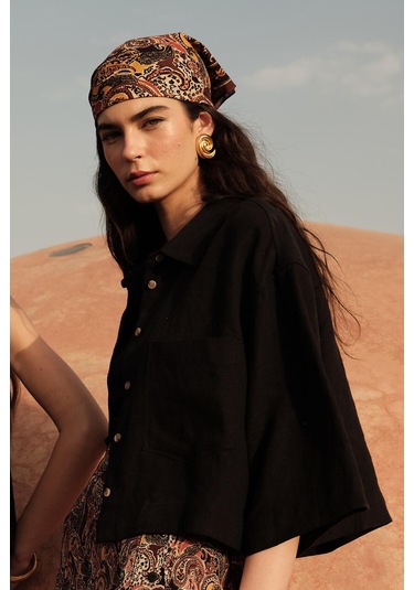 Manuka Desenli Pamuklu Fular Paısley Çok Renkli