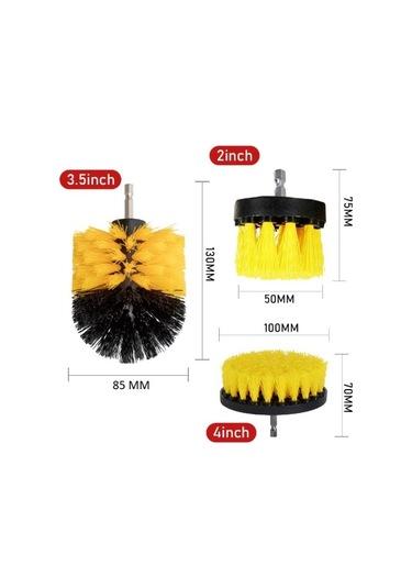 Matkap Ucu Temizleme Fırça Seti, 3'lü Matkap Ucu Fırça Seti, Matkap Ucuna Takılan Çok Amaçlı Temizlik Fırça Seti, Zorlu Kirler İçin Çok Renkli