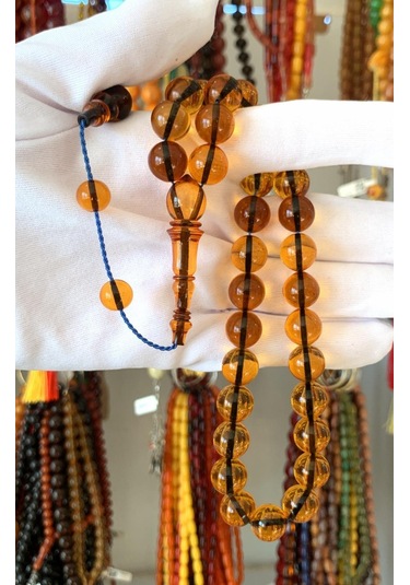 Bal Rengi Küre Model Ateş Kehribar Tesbih