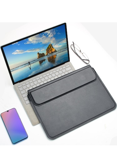Cbtx Deri Su Geçirmez 13.3" MacBook Air Laptop Çantası Taşıma Kılıfı  Siyah