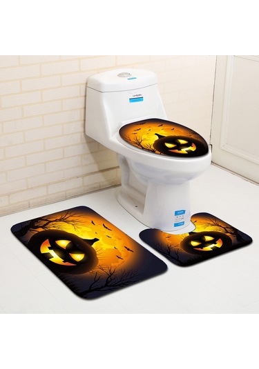 3 Adet/takım  Tarzı Banyo Dekoru Kaymaz Zemin Matı Banyo Paspası + Kaide Halı + Kapaklı Tuvalet Kapağı  Süslemeleri