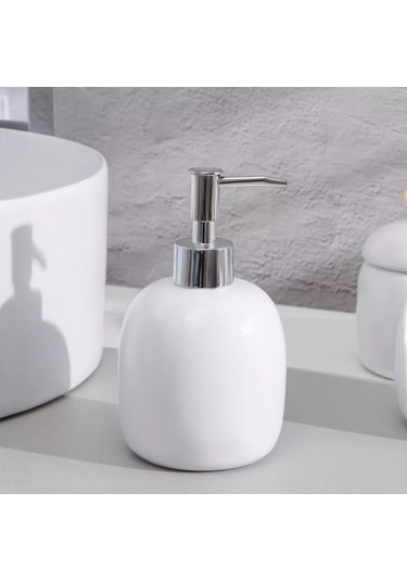 Denezo Monro Sıvı Sabunluk, Banyo Şişesi Dispenser 167952456 Beyaz