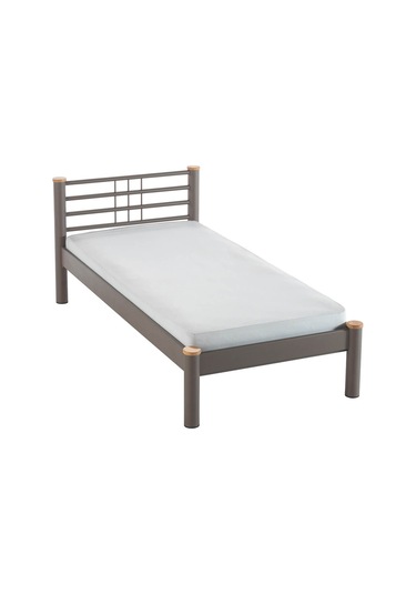 Kappis-s Tek Kişilik Ferforje Metal Karyola-kahverengi Ahşap Latalı