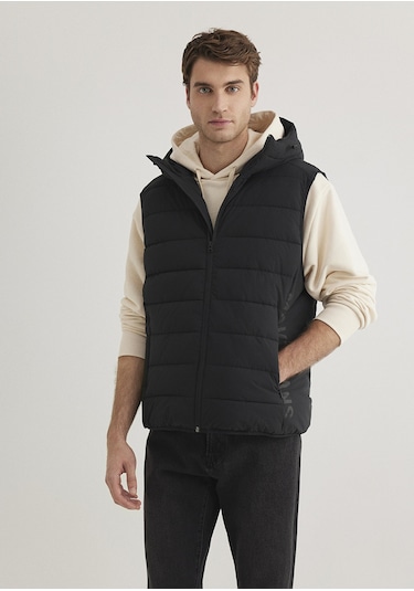 Mavi - Mavi Jeans Detaylı Kapüşonlu Siyah Yelek 0110554-900 Siyah