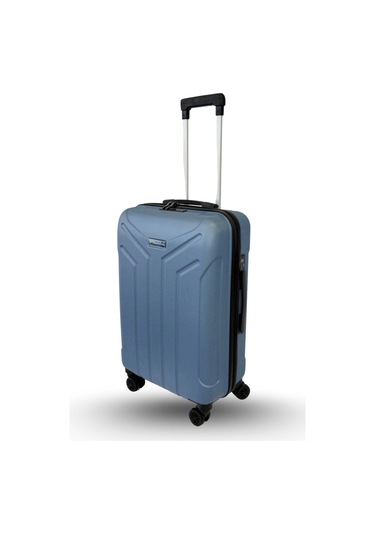 Vegmann Tartılı Scavel Mavi Orta Boy Valiz Mav