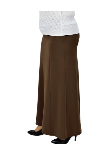 Kadın Kumaş Lastikli Kemer Balık Model Etek Bgl-st04204 Açık Kahverengi