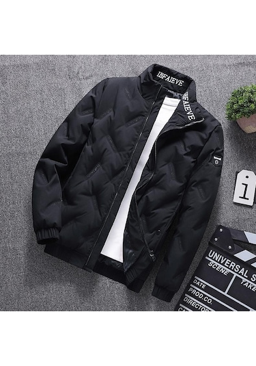 Kışlık Dik Yaka, Şık Ve Çok Yönlü, Sıcak Erkek Üstleri Ve Ceketleri Yeşil