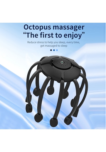 Leezsing Elektrikli Saç Derisi Masaj Aleti Parmak Baş Masaj Aleti Saç Derisi Kaşıyıcı Baş Saç Derisi Masajı Stres Giderici Daha İyi Uyku Siyah