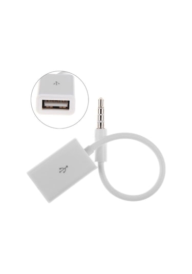 Usb To Aux Kablosu Stereo 4655P Dişi Ses 3.5Mm Mp3 Player Telefon