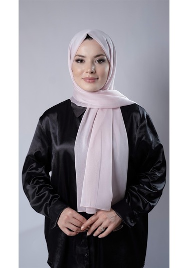 Pembe Düz Klasik Şal Şifon Kumaş Janjan Abiye 202108 04 Pembe