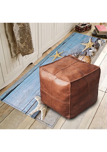 Suntek Magideal Boho Fas Puf Örtüsü Tabure Depolama Kare-kahverengi