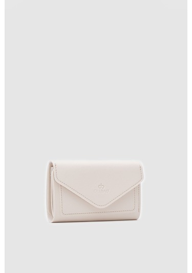 Zarf Detaylı Nakit Ve Bozuk Para Bölmeli Bayan Cüzdan-bej Açık Bej