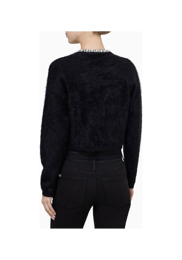 Almi Alice And Olivia Dollie Inci Yakalı Kaşmir Hırka Siyah