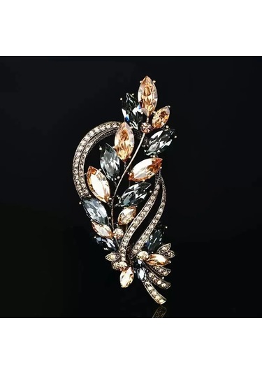 Üst Düzey Zarif Renkli Içi Boş Yaprak Broş Palto Kardigan Takım Pim Broş M1-3-3243 M1-3-3243 Çok Renkli