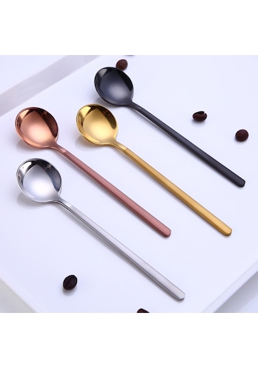 Paslanmaz Çelik Kahve Kaşığı Mini Aksesuarlar Rose Altın