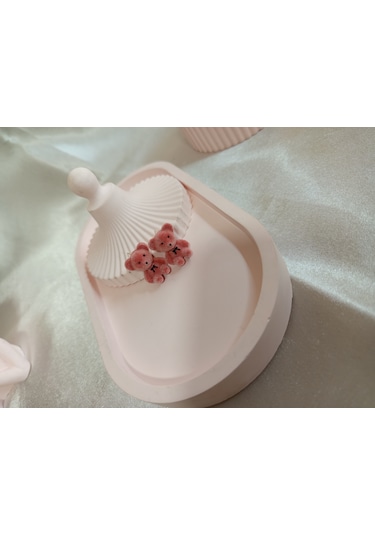 Pembe Peluş Ayıcık Küpe