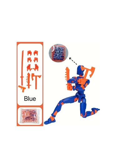 Hightower Mavi Dıy Çok Eklemli Aksiyon Figürü 3d Robot Modeli Yaratıcı Mas