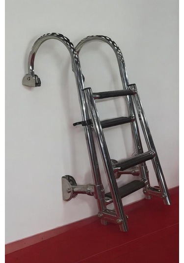 4 Basamaklı Katlanır Krom Merdiven