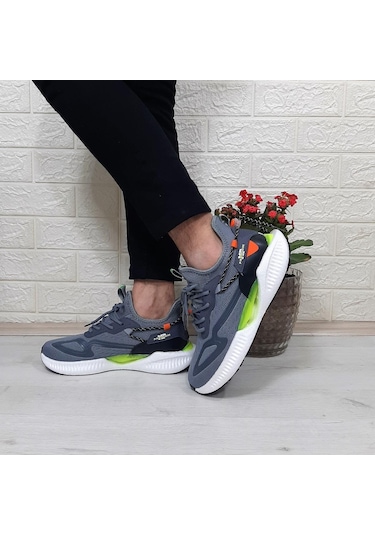 M.p 1659 Gri Renk Kaymaz Rahat Hafif Spor Ayakkabı 001