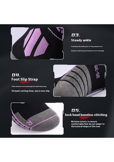 Butu Golovejoy Dwz04 1 Çift Spor Kompresyon Çorapları Kış Sıcak Yüksek Tüp Kayak Baldır Çorapları Siyah+gri Siyah - Gri