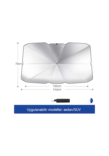İç Şemsiye Tipi Araç Ön Camı Güneşlik-büyük