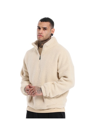 Sportive Sherpa Erkek Bej Günlük Stil Polar 24ke022-oat Bej