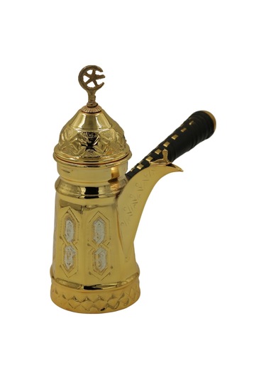 İşleme Motifli 3'lü Bakır Mırra Cezve Seti