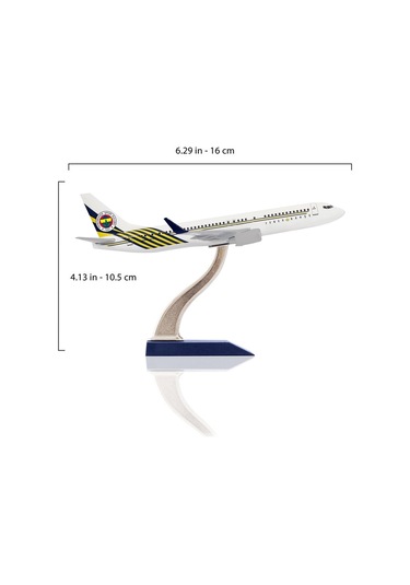 Zekupp Boeing 737-800 1/250 Ölçek Fenerbahçe Lisanslı Beyaz Tasarım Maket Uçak