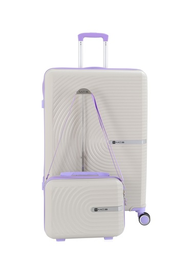 Mçs Polipropilen 2li Valiz Seti Büyük & Makyaj V374 S24sy1000076-set 10729 Kemik/lila Kemik - Lila