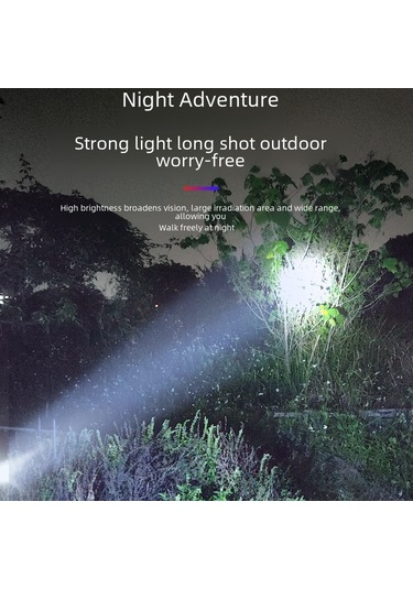 Wezone Güneş Enerjili Usb Şarj Edilebilir Led El Feneri, Ultra Parlak, Taşınabilir, Çok Amaçlı, Acil Durum Lambası T45 Lityum Pil + Usb Kablosu Çok Renkli