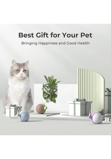 Cheerble Akıllı Kedi Oyuncağı - Şarjlı Salyangoz, Kahverengi, 7x5x5.8 Cm