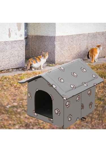 Suntek Açık Kedi Evi Küçük Köpek Kulübesi Mağarası Gri-m