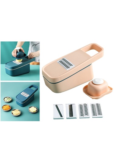 Suntek Manuel Sebze Doğrayıcı 4'ü 1 Arada Drenaj Turuncu Turuncu Diğer