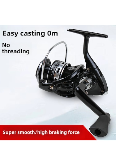 Springsun Tam Metal Kafa Ve Bobinli Km6000 Siyah Spinning Makinesi - Deniz Kamışı İçin Dayanıklı Olta Makinesi Toplu Satış 50 Adet