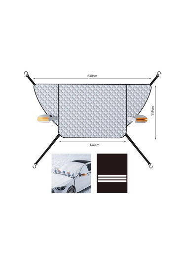 Goldenqian Araba Ön Camı Kar Kalkanı Kış İçin Açık Kar Geçirmez Koruma Kapağı Güneş Gölge Yan Pencere Kapağı İle 1pc