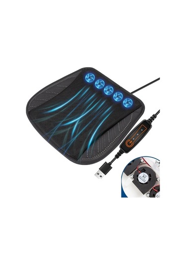 Novahub Çok Fonksiyonlu Usb Fan Araba Koltuğu Minderi Isı Dağılımı Siyah Diğer