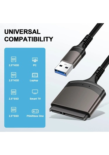 Jeemson Usb 3.0/type-c Sata Adaptör Kablosu - 2.5" Ssd Ve Mekanik Diskler İçin - Yüksek Hızlı Veri Transferi - Alüminyum Kasa - Windows/linux Uyumlu