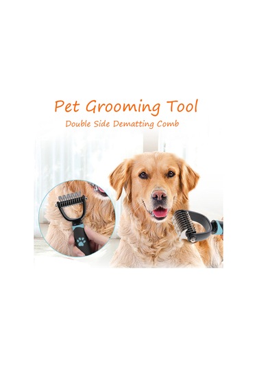 Vkemall Mavi Çift Taraflı Köpek Ve Kedi Tüy Çekici: 6 Dişli Dikme Açıcı + 11 Dişli Tüy Azaltıcı, Ergonomik Tutucu, Uzun/kısa Tüy İçin