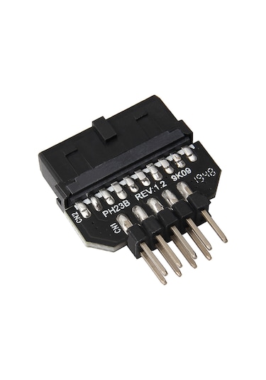 Yaozixa Ph23b Siyah Usb3.0 19pin Ana Kart Çevirici, Usb2.0 9p Ön Panel Bağlantı Kolu Adaptörü