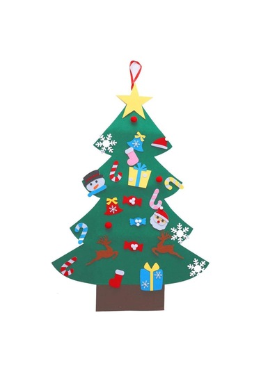 Çocuklar İçin Çıkarılabilir Klb'li Kendin Yap Keçe Noel Ağacı Ve Noel Ağacı Süsleme Seti