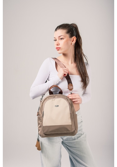 Ççs Kadın Sırt Çantası Ccs18023 Bej-vizon Bej-vizon Bej - Vizon