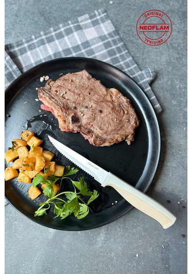 Neoflam Fika Tırtıklı Steak Bıçağı Bej 11 Cm D-neofek011