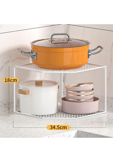 Homyl Mutfak Depolama Rafı Köşe Raf Standı Tezgah Dolabı Beyaz