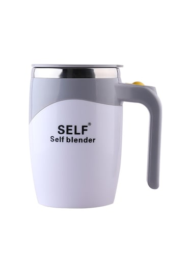 Soulader Otomatik Karıştırmalı Paslanmaz Çelik Seyahat Kahve Kupası, Elektrikli Çırpıcılı Bardak, Şarj Edilebilir Taşınabilir French Press Alternatifi Gri